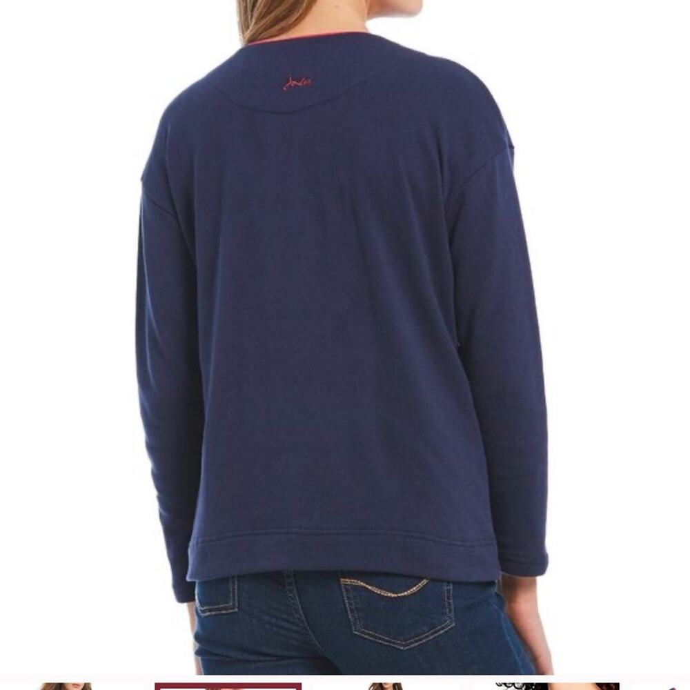 NWT Joules Jordan Notch Neck floral Embroidery Sweatshirt sz 8 - Picture 3 of 9